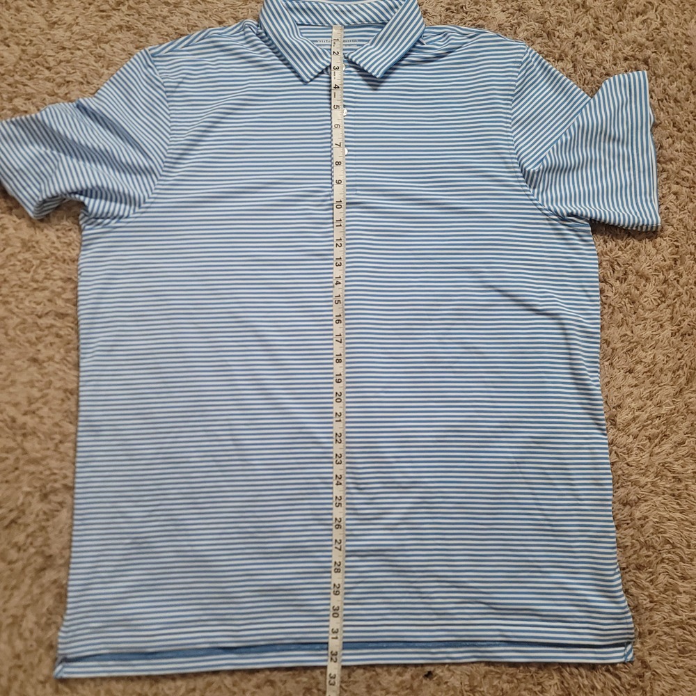 Vineyard‎ Vines Polo Shirt Mens 2XL Blue Striped Sporting KC Performance Golf - Picture 6 of 7